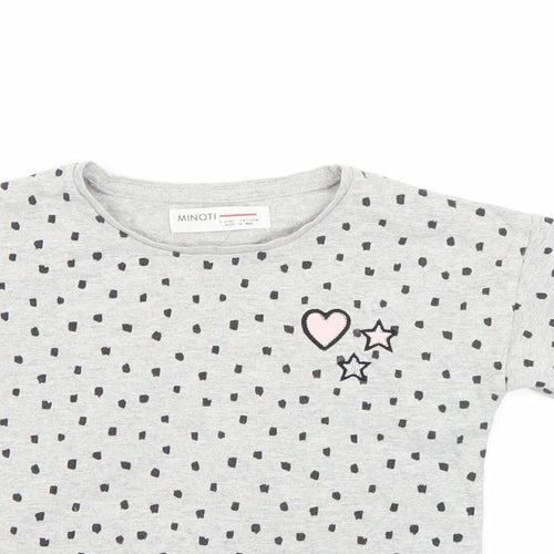 Minoti Girls Grey   Basic T-Shirt Size 5-6 Years