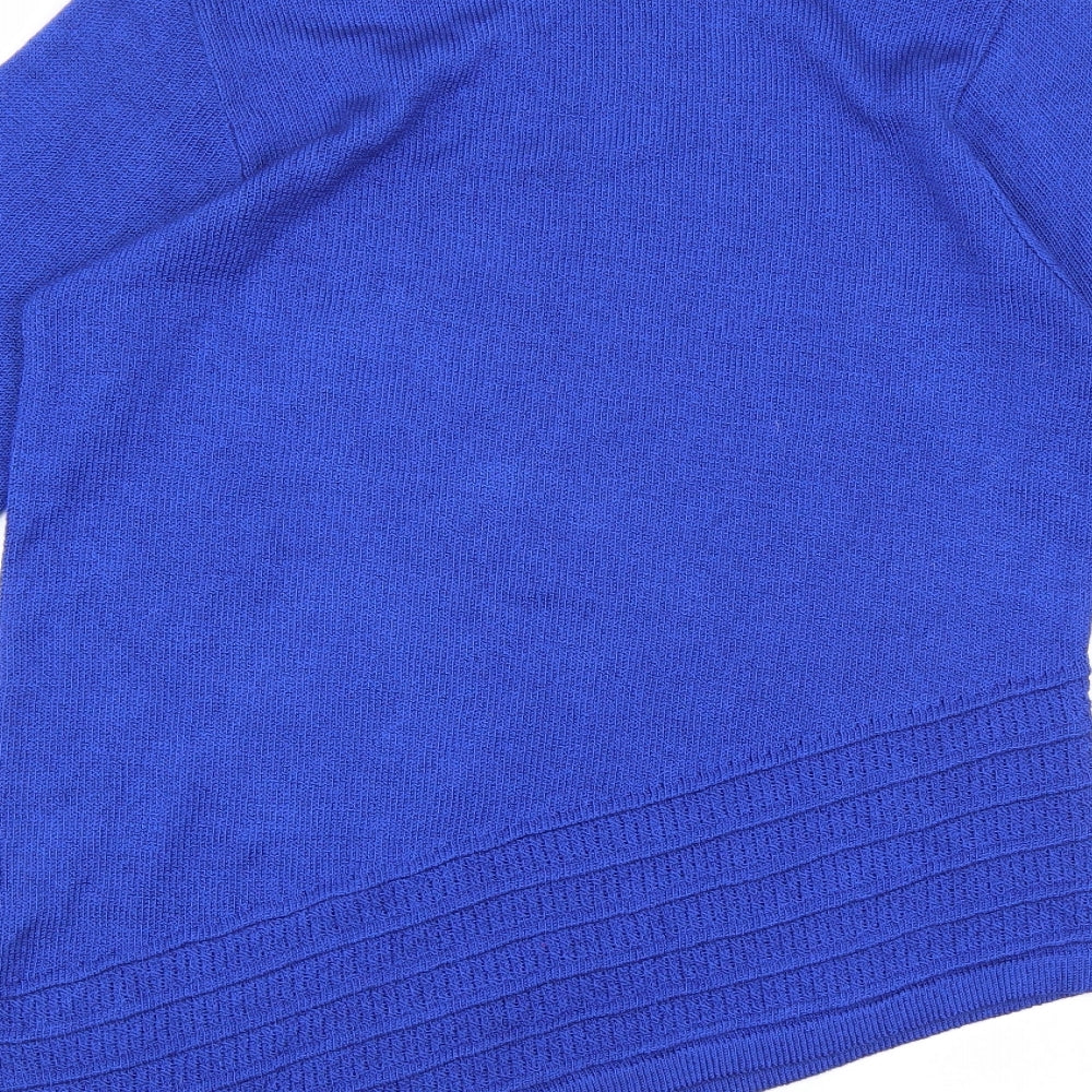 Mitzy Womens Blue  Knit Pullover Jumper Size M  - Assymetric