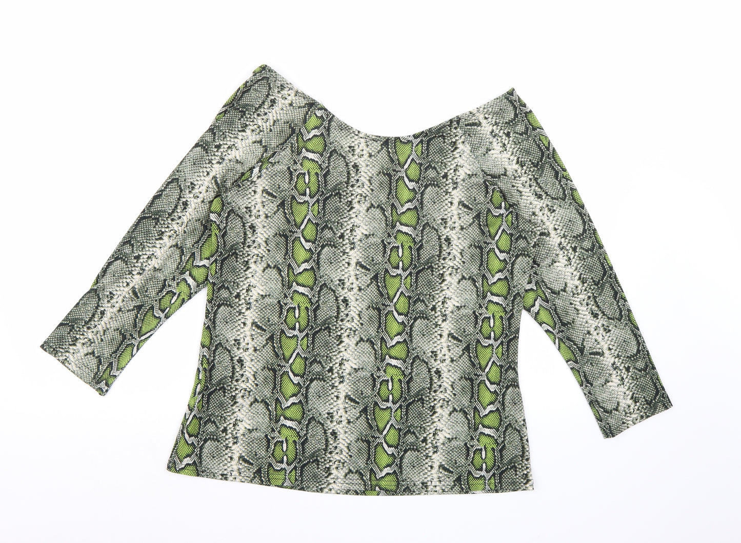 Dorothy Perkins Womens Green Animal Print  Basic Blouse Size 14
