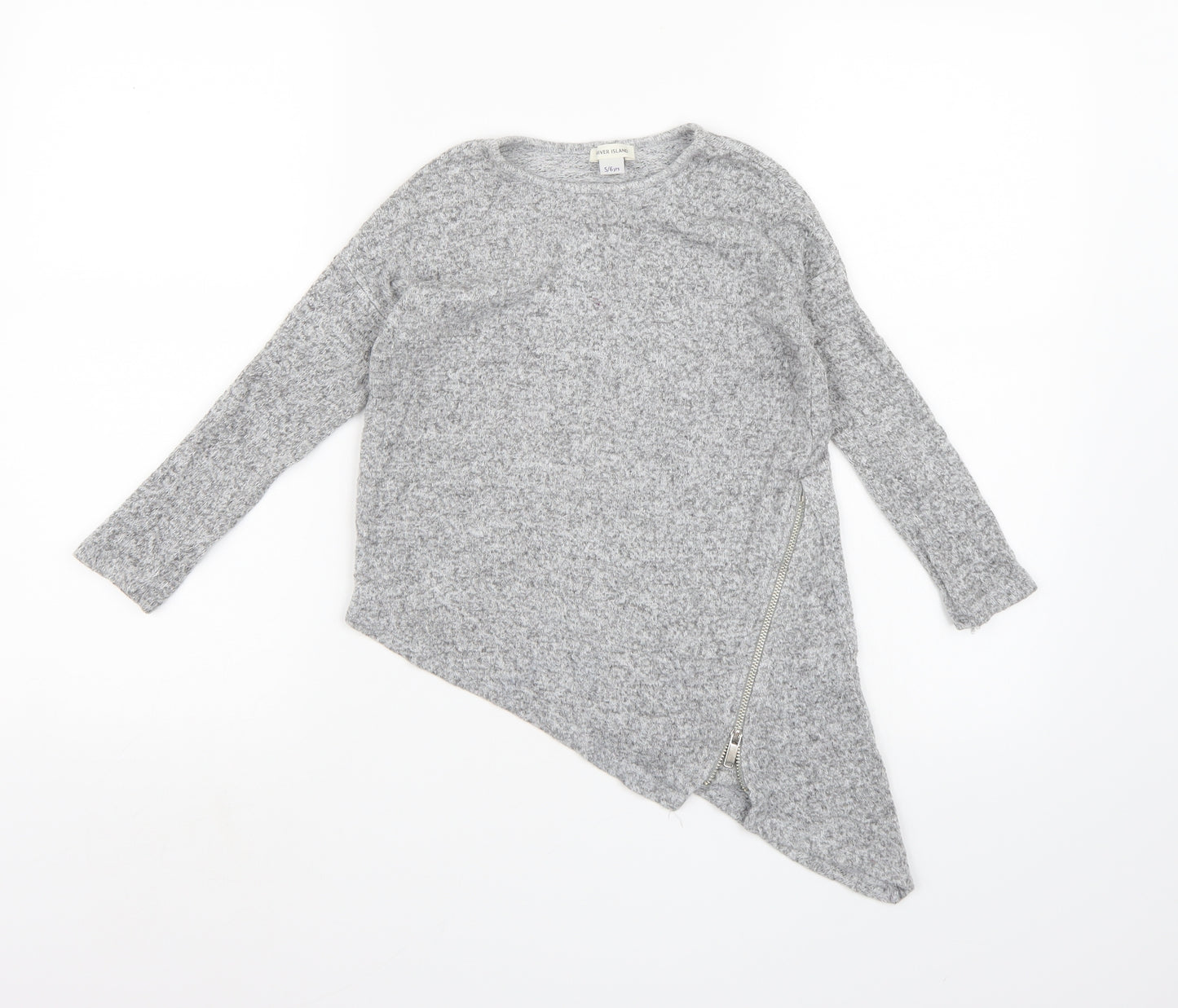 River Island Girls Grey  Knit Pullover Jumper Size 5-6 Years