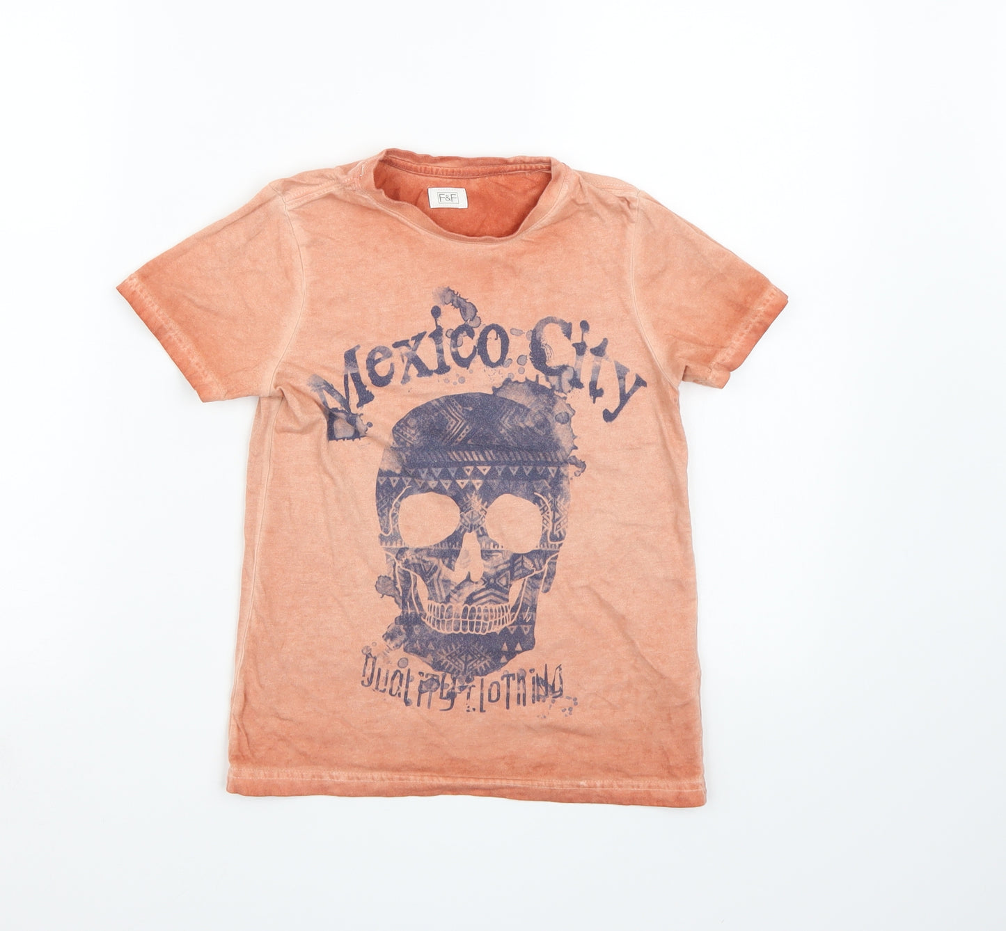 F&F Boys Orange   Basic T-Shirt Size 6-7 Years
