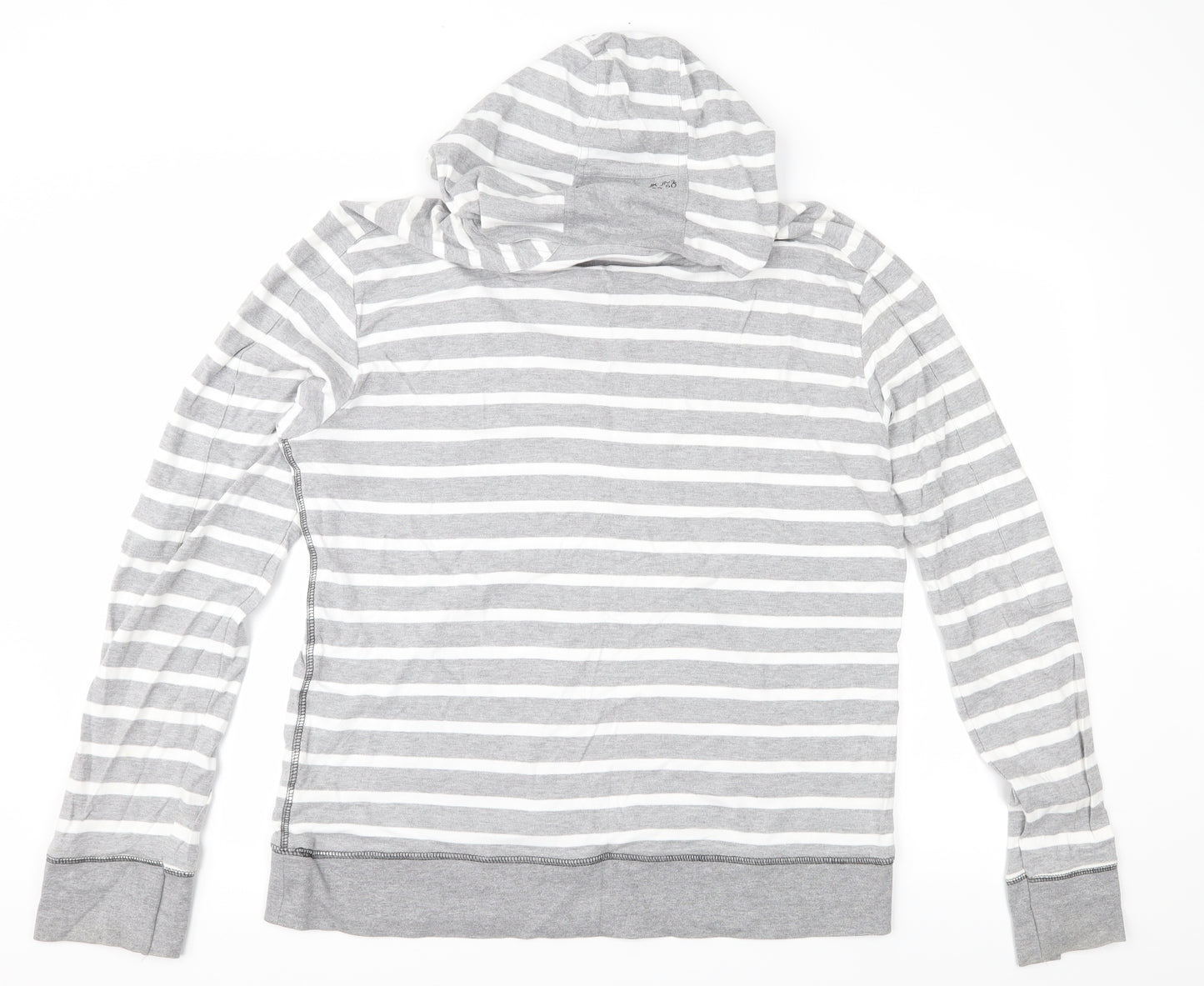 JACK & JONES Mens Grey Striped Jersey Pullover Hoodie Size XL