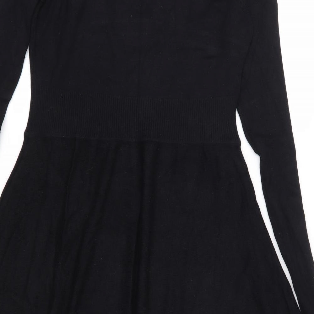 Free Spirit Girls Black  Knit Jumper Dress  Size 13-14 Years
