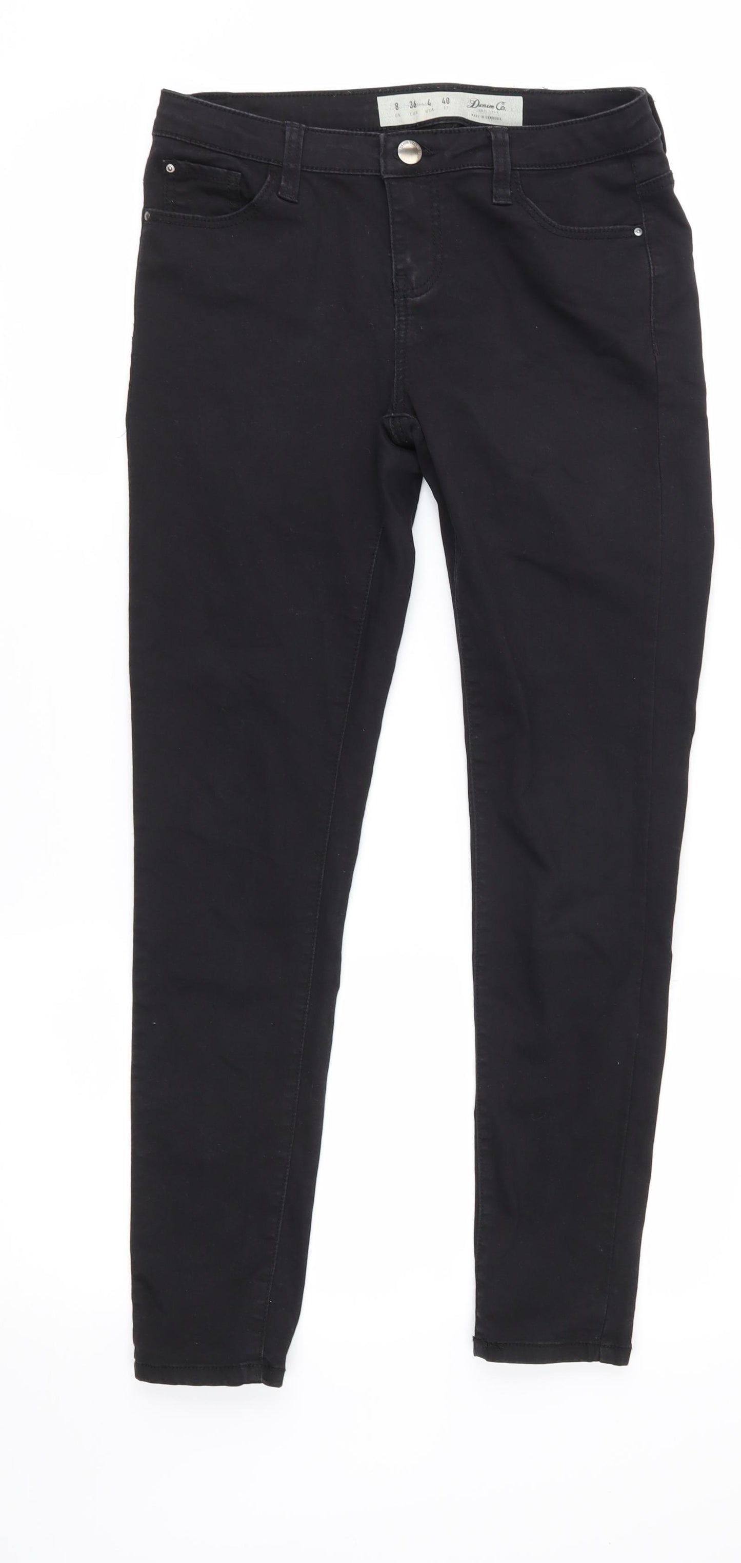 Denim & Co. Womens Black  Denim Straight Jeans Size 8 L29 in