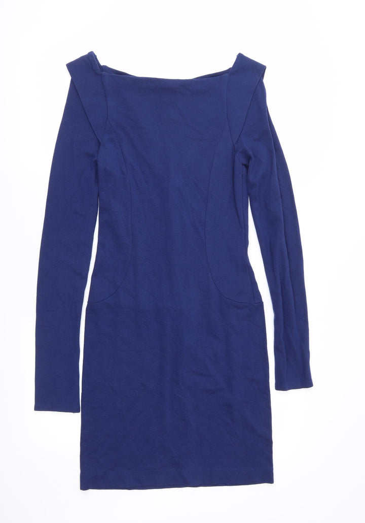 French Connection Womens Blue Jersey Sheath Size 10