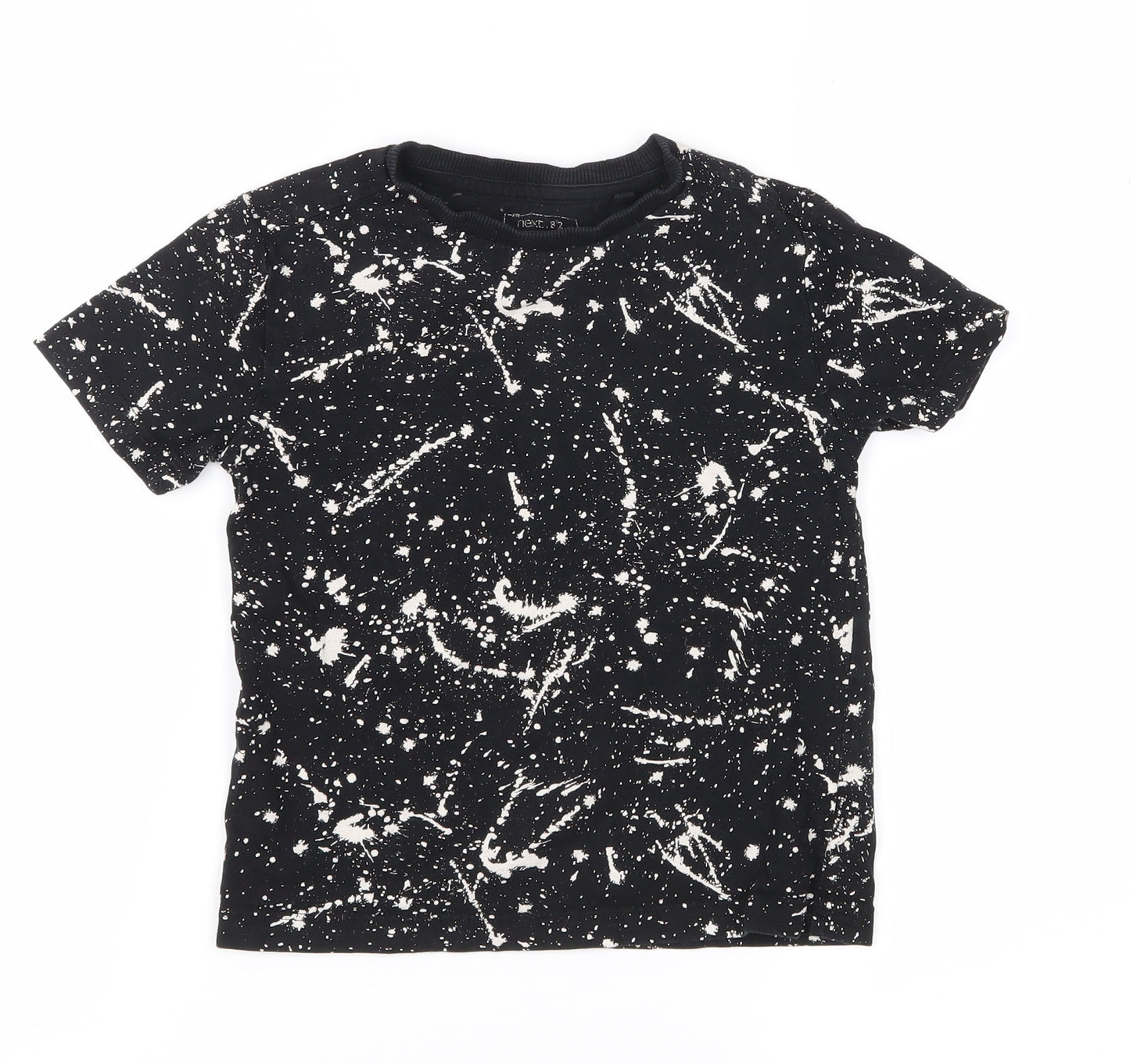 NEXT Boys Black Geometric Jersey Basic T-Shirt Size 3 Years