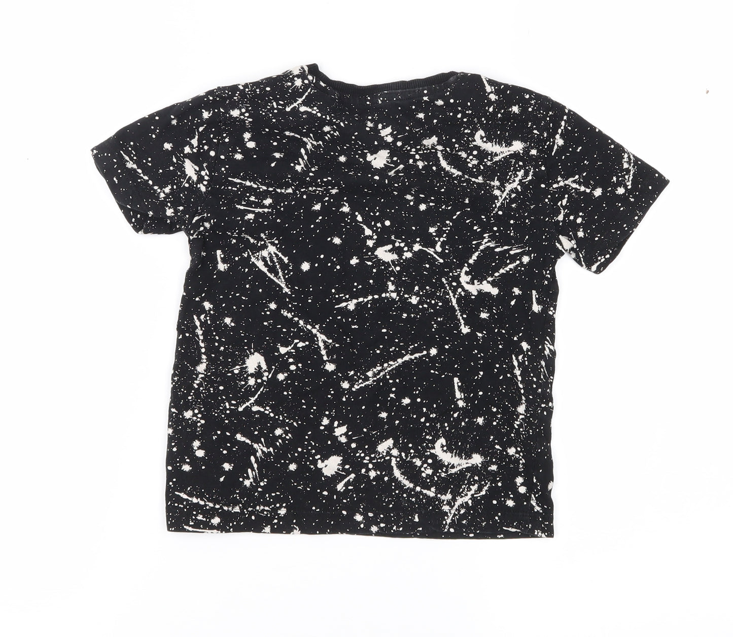 NEXT Boys Black Geometric Jersey Basic T-Shirt Size 3 Years