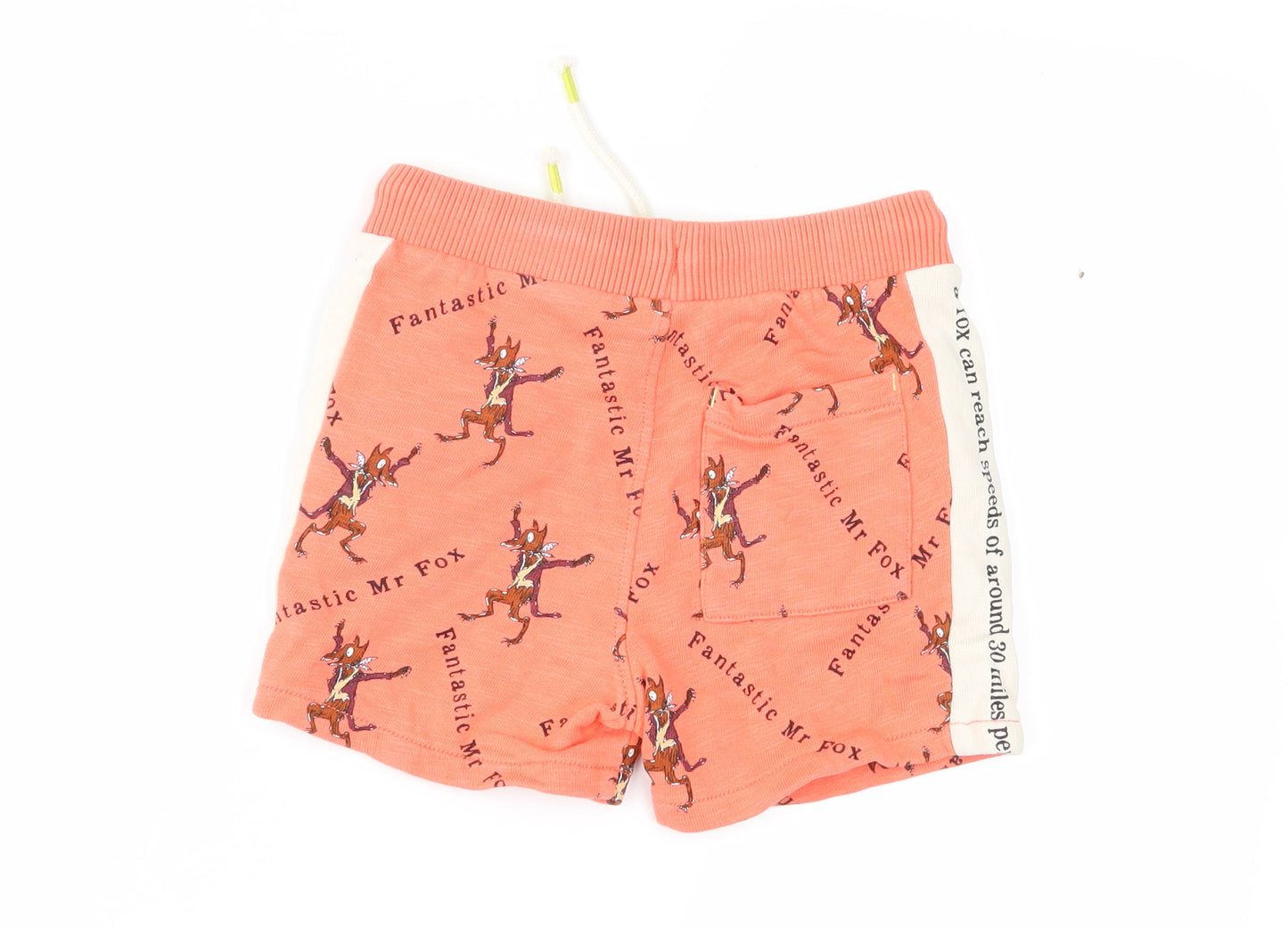 Marks and Spencer Boys Orange Geometric  Sweat Shorts Size 3-4 Years - Fantastic Mr Fox