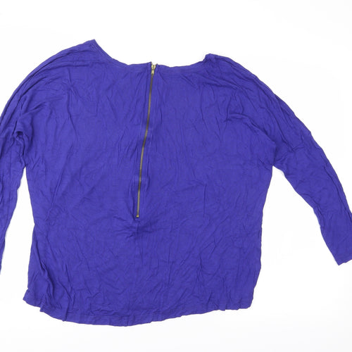 Papaya Womens Blue  Jersey Basic Blouse Size 8
