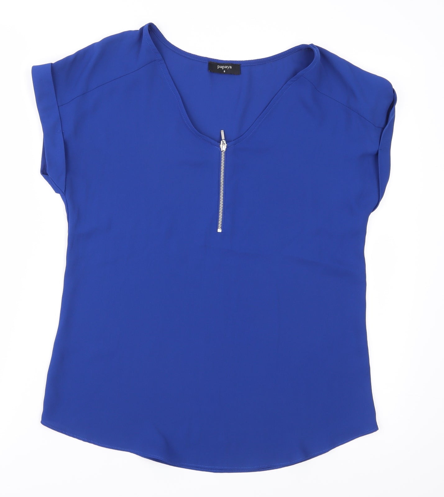 Papaya Womens Blue   Basic Blouse Size 8