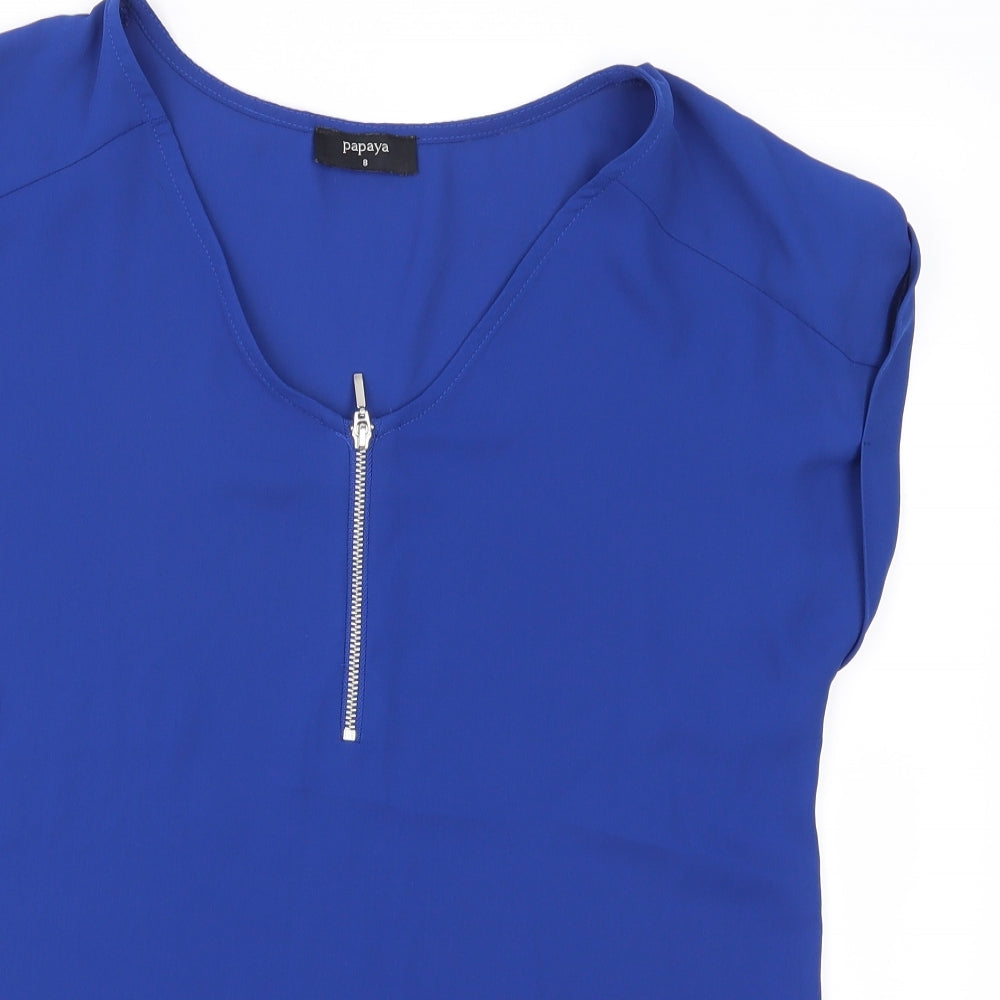 Papaya Womens Blue   Basic Blouse Size 8