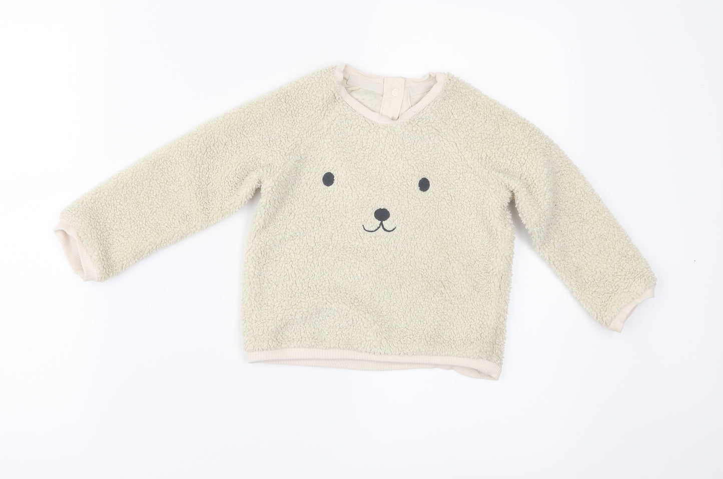 Marks and Spencer Boys Ivory  Fleece Pullover Sweatshirt Size 2-3 Years