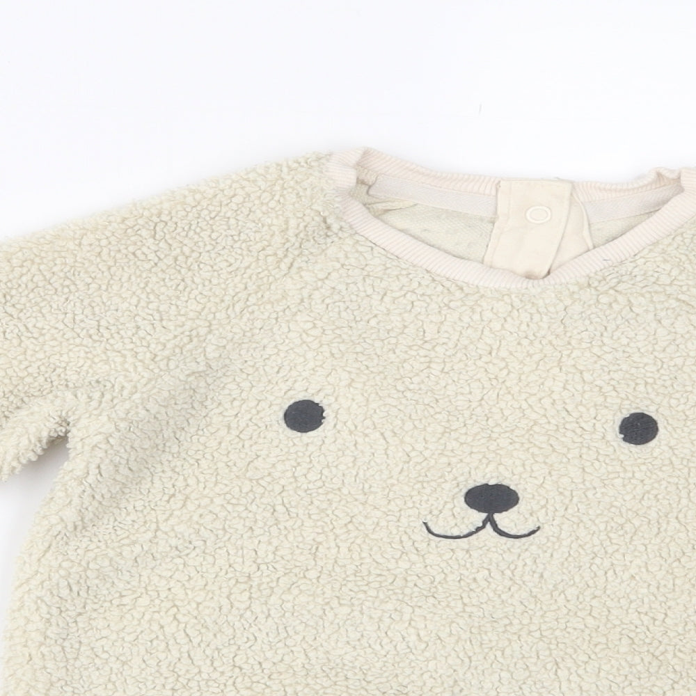 Marks and Spencer Boys Ivory  Fleece Pullover Sweatshirt Size 2-3 Years