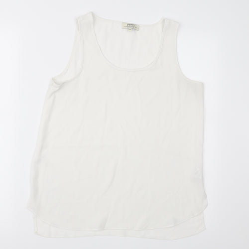 Papaya Womens White  Chiffon Basic Blouse Size 8