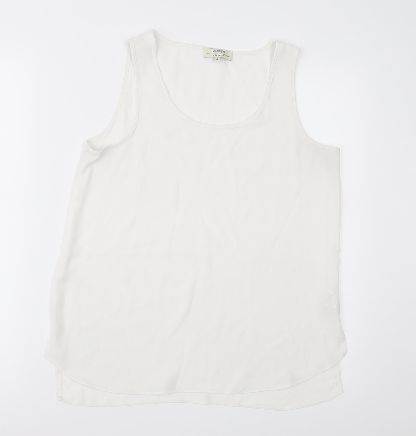 Papaya Womens White  Chiffon Basic Blouse Size 8