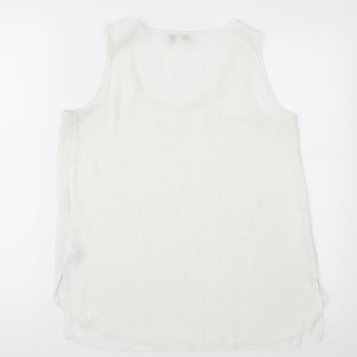 Papaya Womens White  Chiffon Basic Blouse Size 8