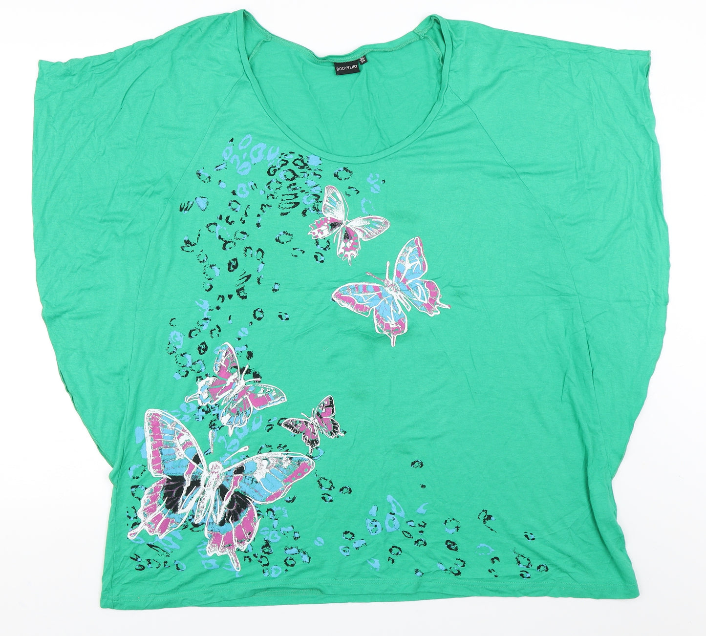 Bodyflirt Womens Green   Basic T-Shirt Size 22