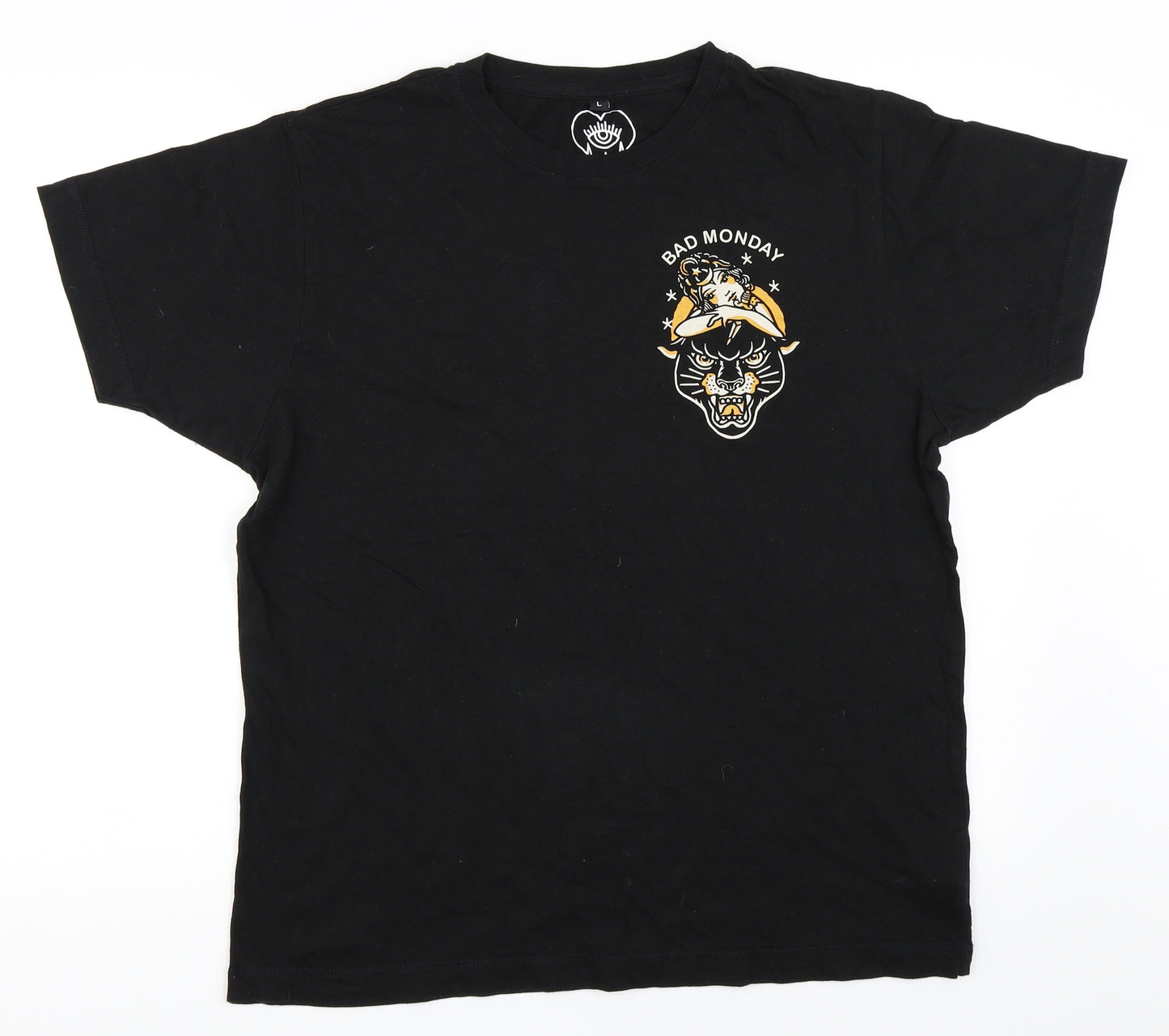 Preworn Mens Black    T-Shirt Size L