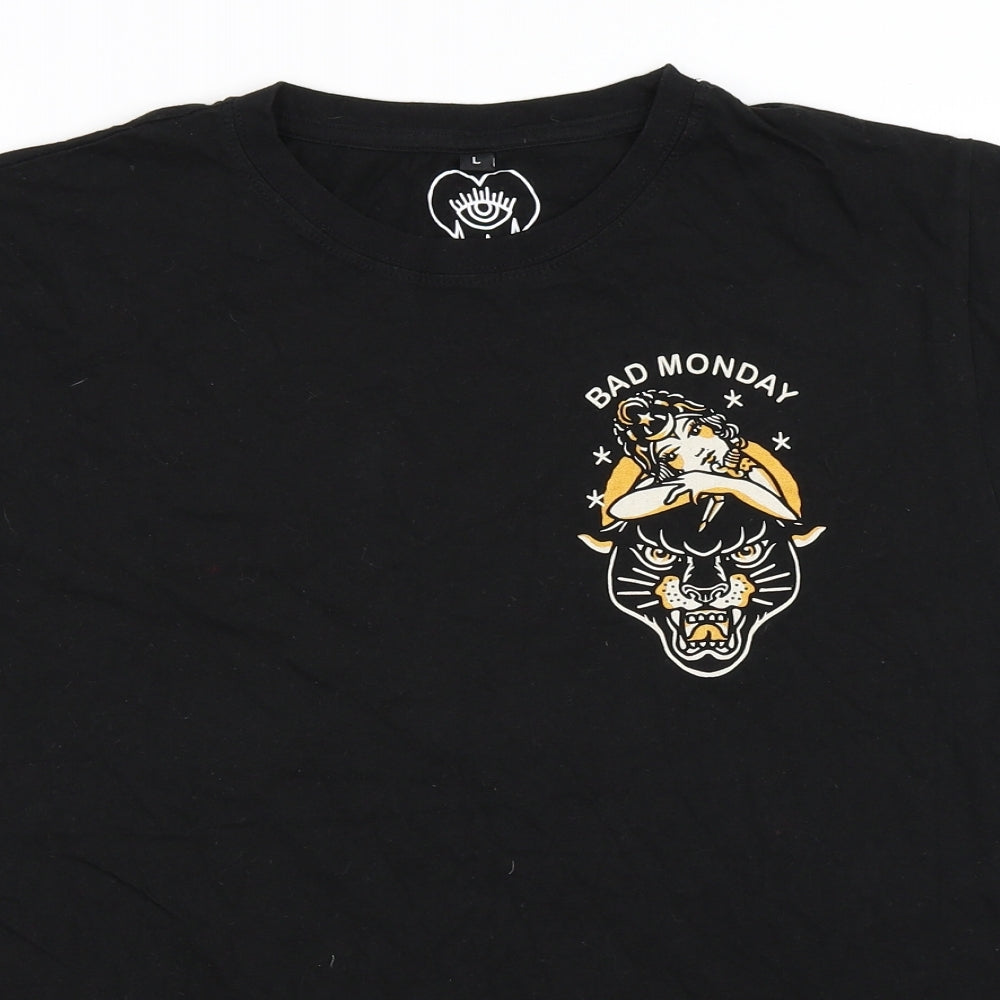 Preworn Mens Black    T-Shirt Size L