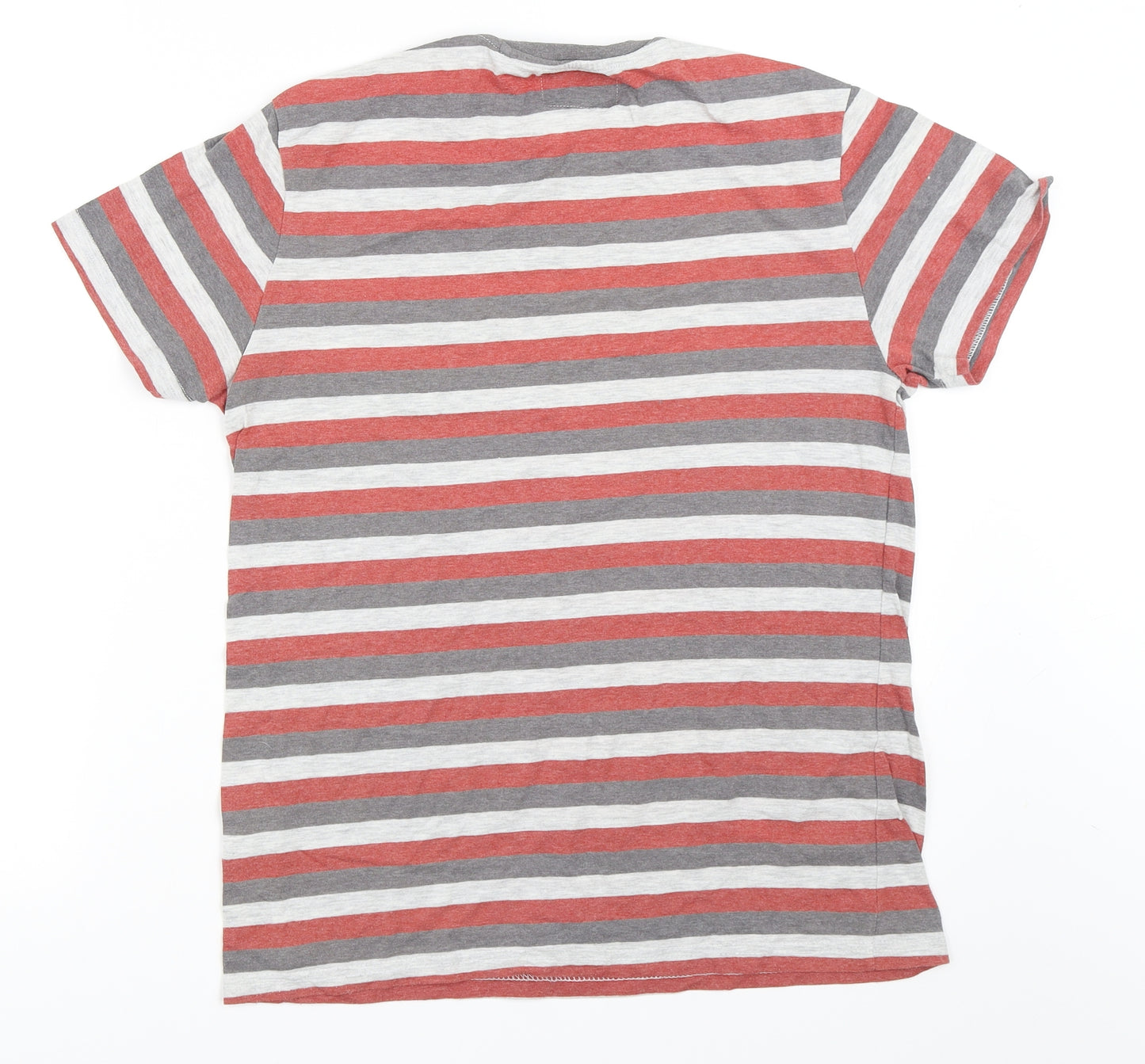Cedar Wood State Mens Grey Striped   T-Shirt Size M