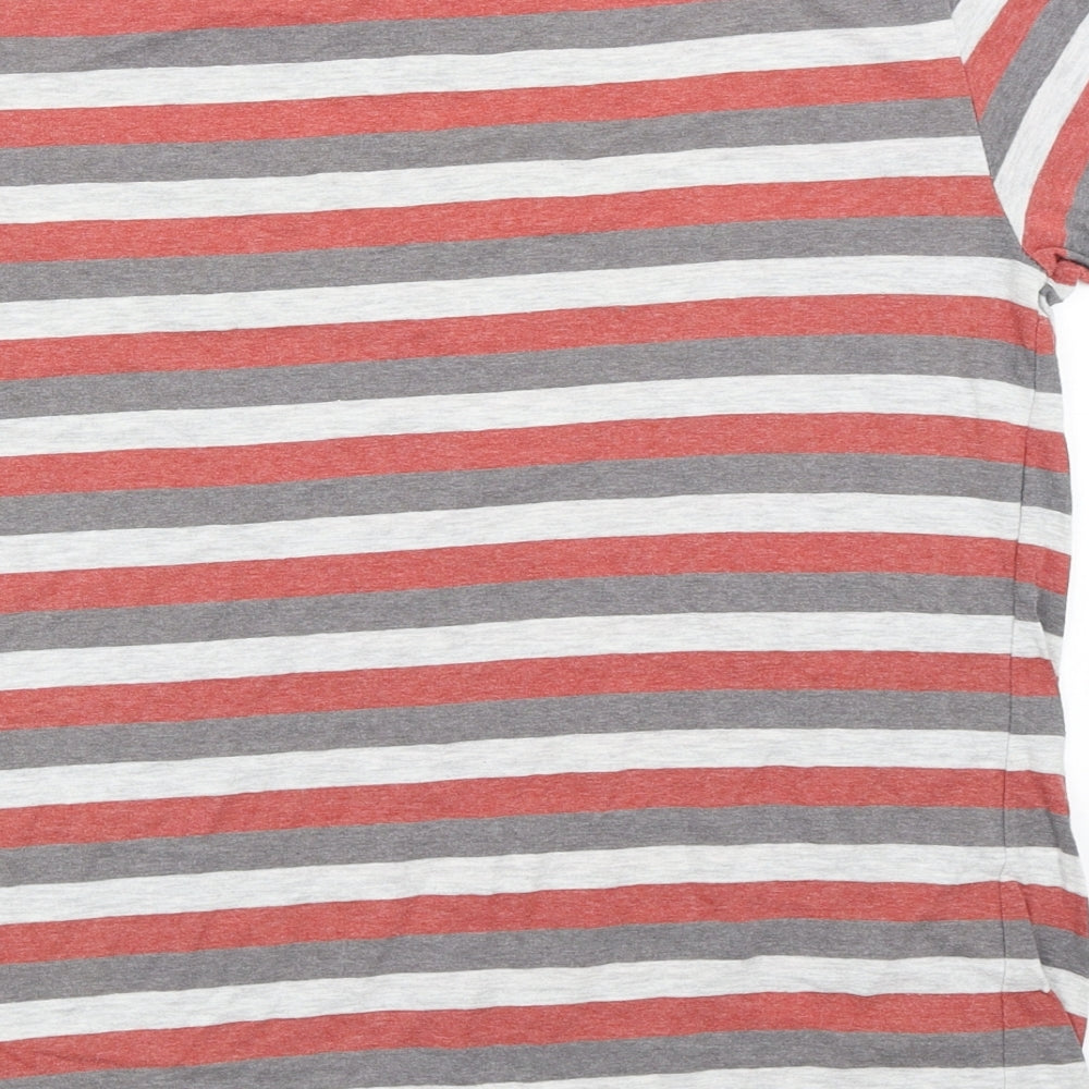 Cedar Wood State Mens Grey Striped   T-Shirt Size M