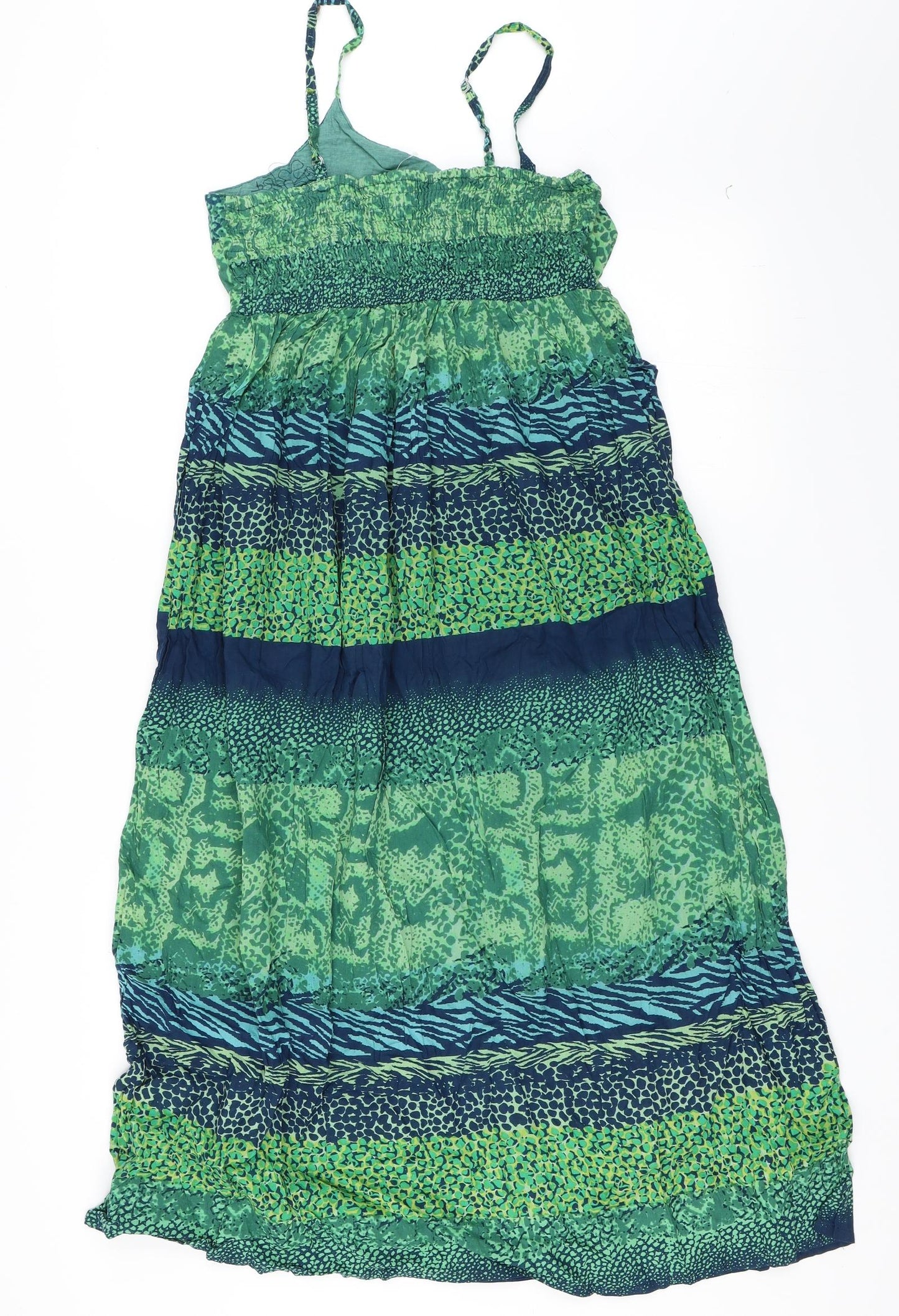 MHK Woman Womens Green Geometric  Fit & Flare  Size L