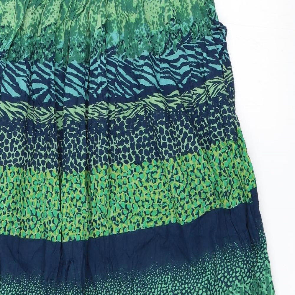 MHK Woman Womens Green Geometric  Fit & Flare  Size L