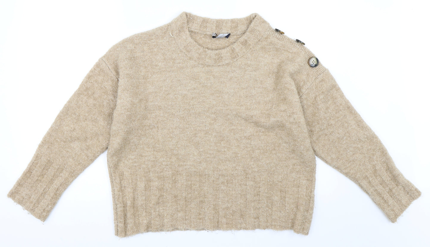 Marks and Spencer Womens Beige   Pullover Jumper Size L