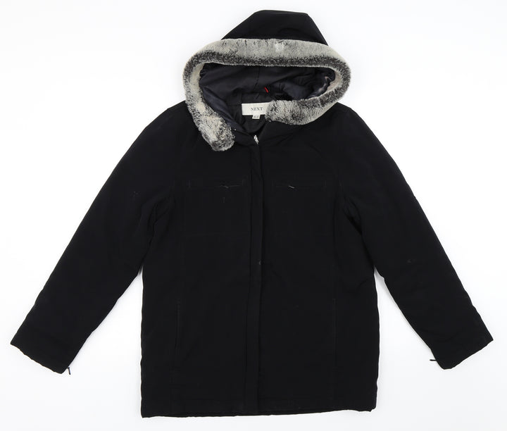 NEXT Womens Black   Overcoat Coat Size 8