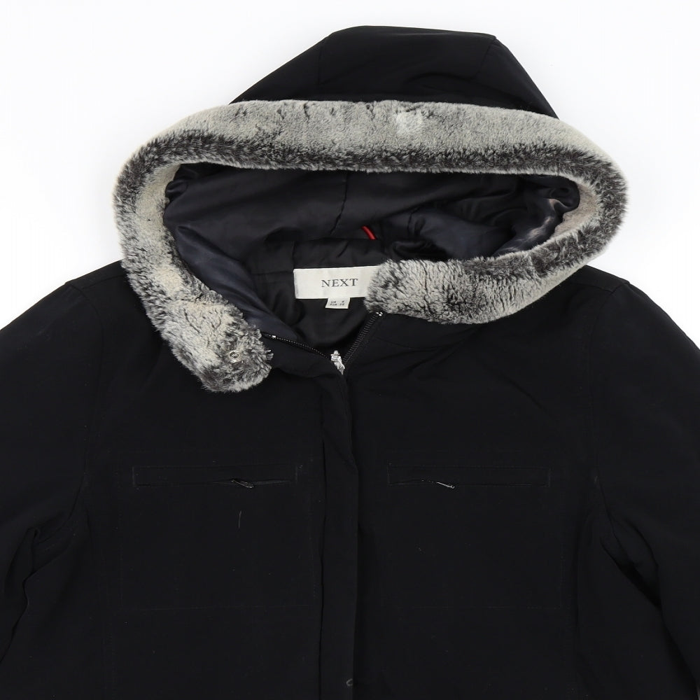 NEXT Womens Black   Overcoat Coat Size 8