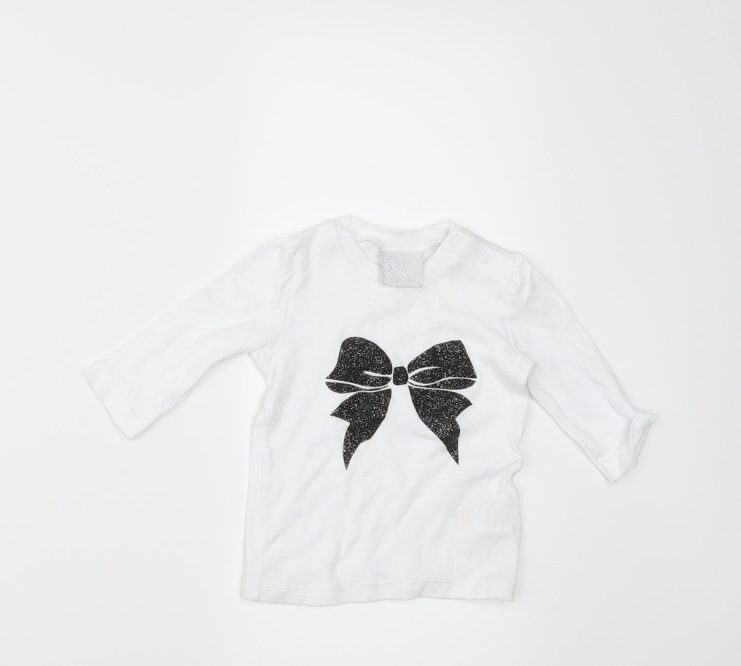 MINI MEL Girls White   Basic T-Shirt Size 3-6 Months
