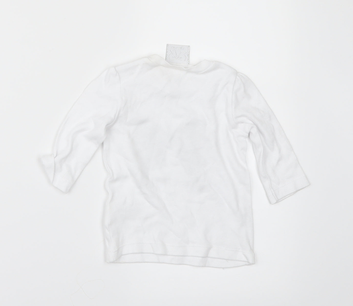 MINI MEL Girls White   Basic T-Shirt Size 3-6 Months
