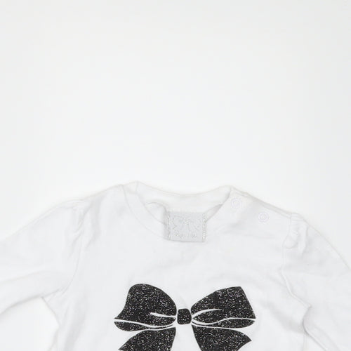 MINI MEL Girls White   Basic T-Shirt Size 3-6 Months