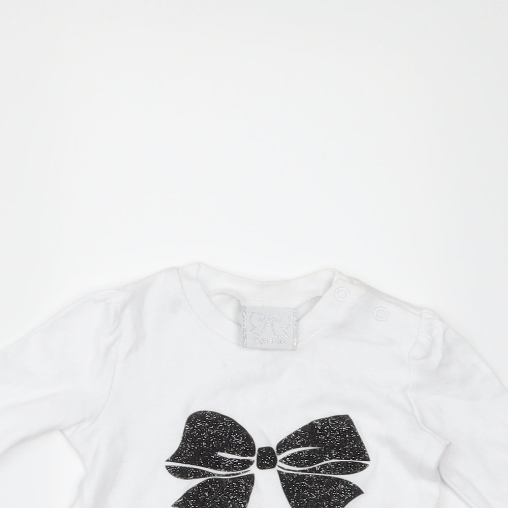 MINI MEL Girls White   Basic T-Shirt Size 3-6 Months