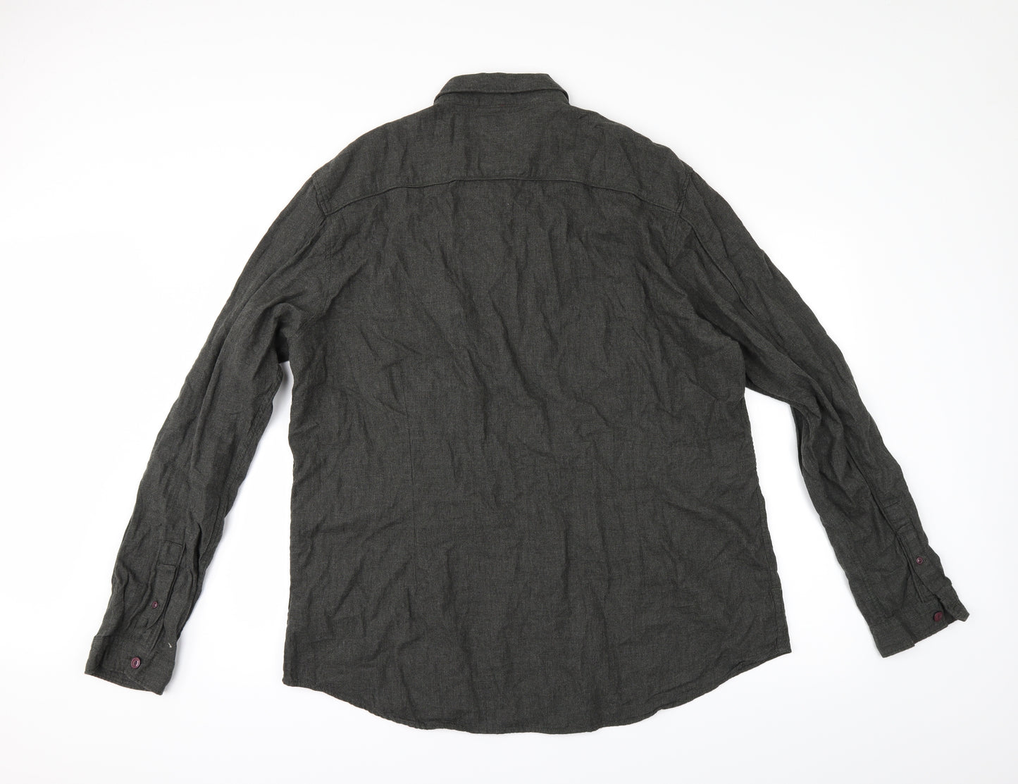 Burton Mens Grey    Button-Up Size 2XL