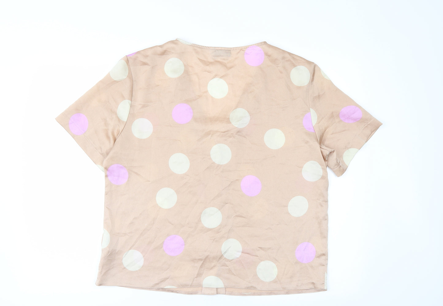 ASOS Womens Orange Polka Dot  Basic Button-Up Size 10
