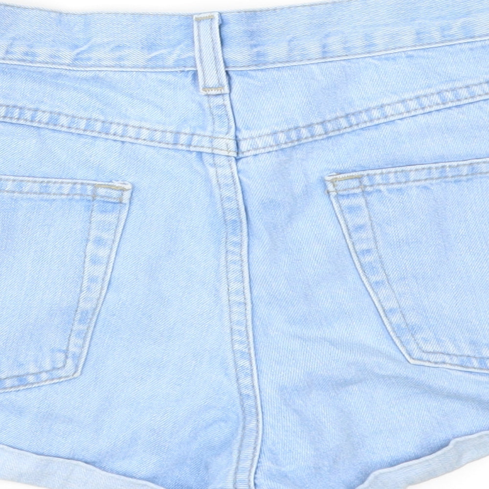 TOP0S Womens Blue  Denim Hot Pants Shorts Size 8