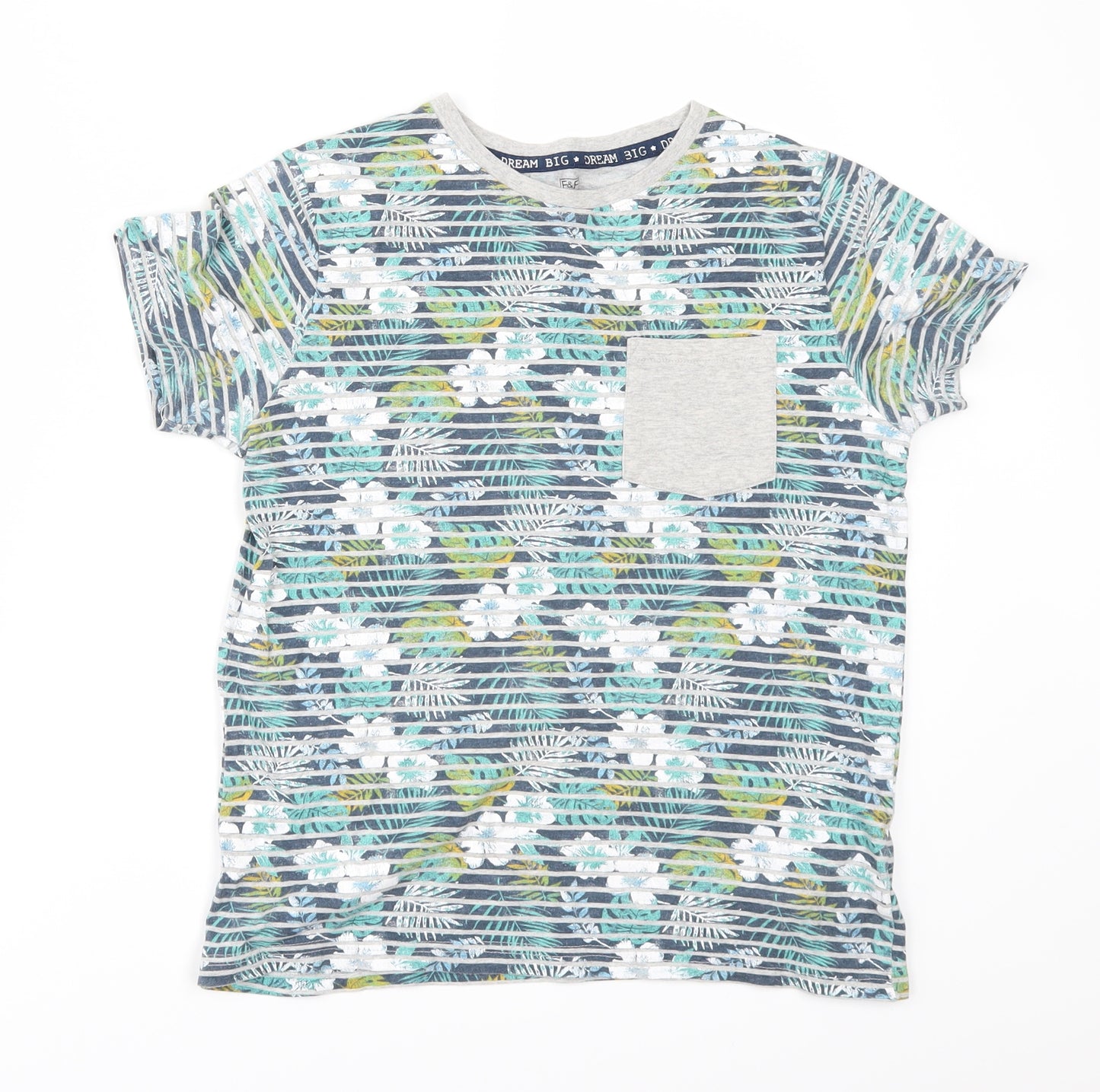 F&F Boys Multicoloured Floral  Basic T-Shirt Size 10-11 Years