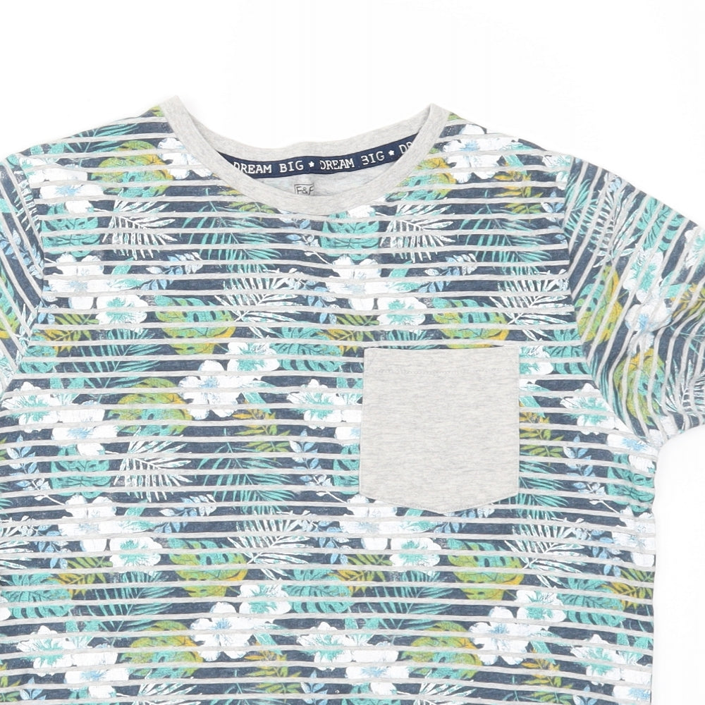 F&F Boys Multicoloured Floral  Basic T-Shirt Size 10-11 Years