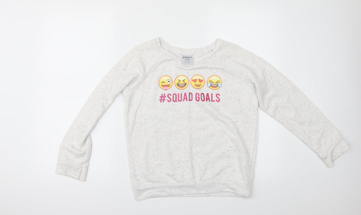 Preworn Girls Grey   Pullover Sweatshirt Size 11-12 Years