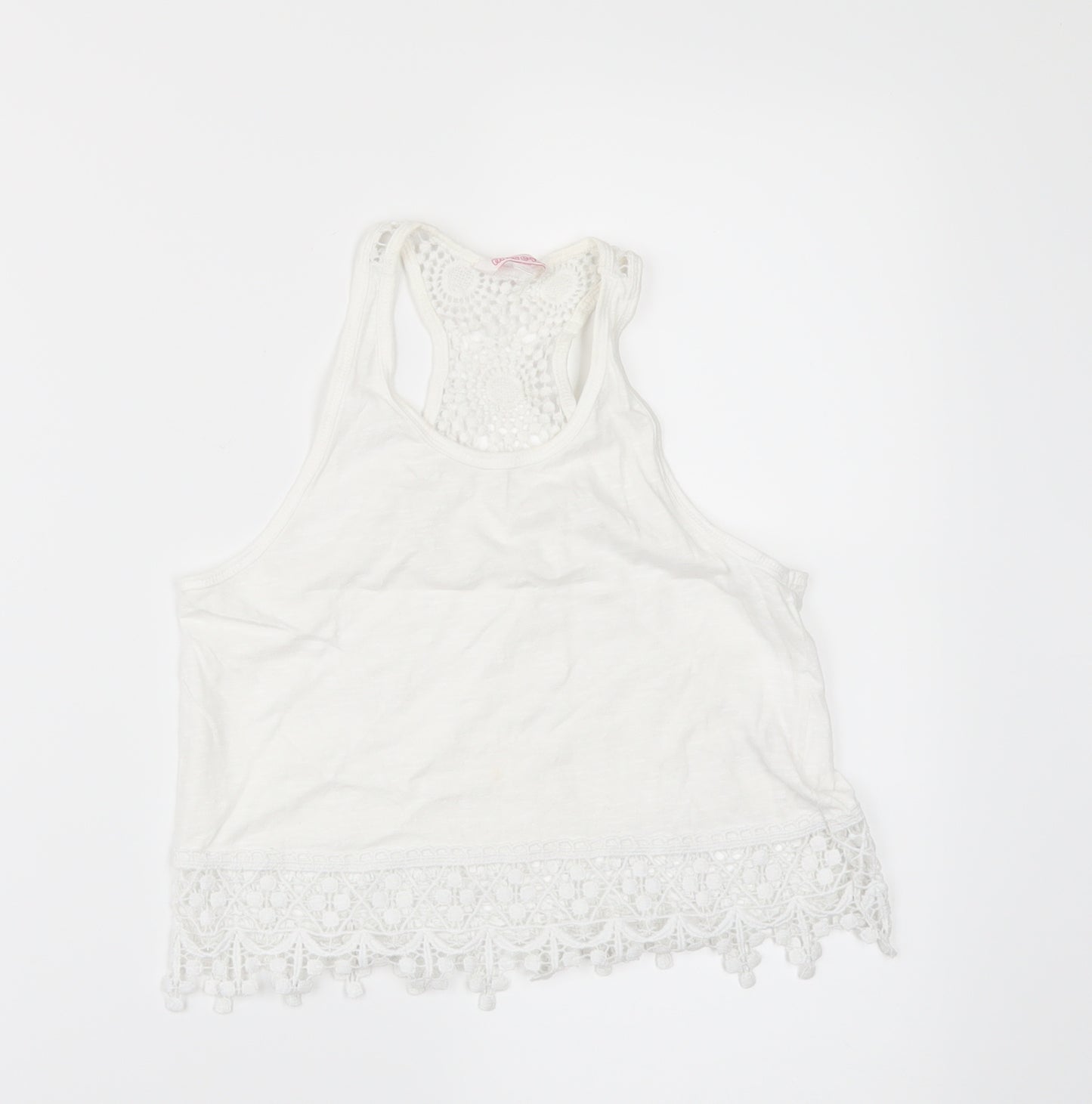 Miss E-vie Girls White   Basic T-Shirt Size 9-10 Years