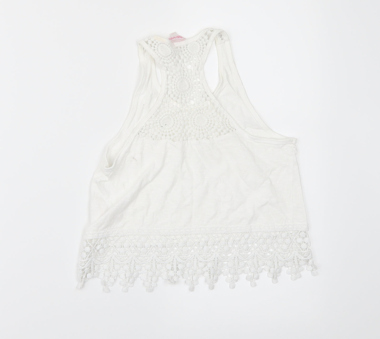 Miss E-vie Girls White   Basic T-Shirt Size 9-10 Years