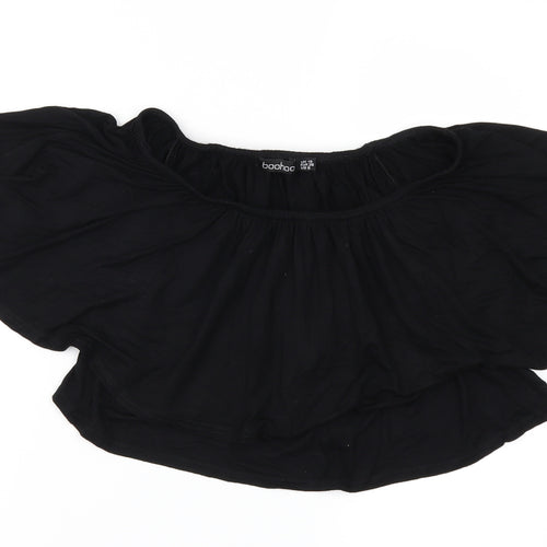 Boohoo Womens Black   Cropped Blouse Size 10