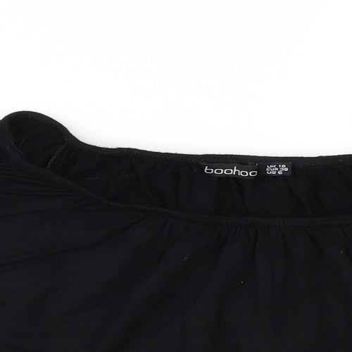 Boohoo Womens Black   Cropped Blouse Size 10