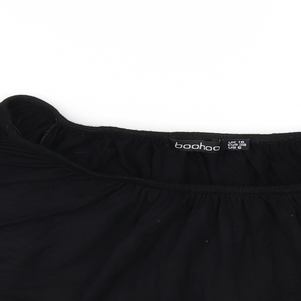 Boohoo Womens Black   Cropped Blouse Size 10
