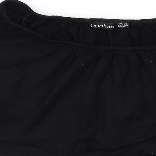 Boohoo Womens Black   Cropped Blouse Size 10