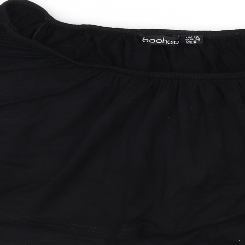 Boohoo Womens Black   Cropped Blouse Size 10