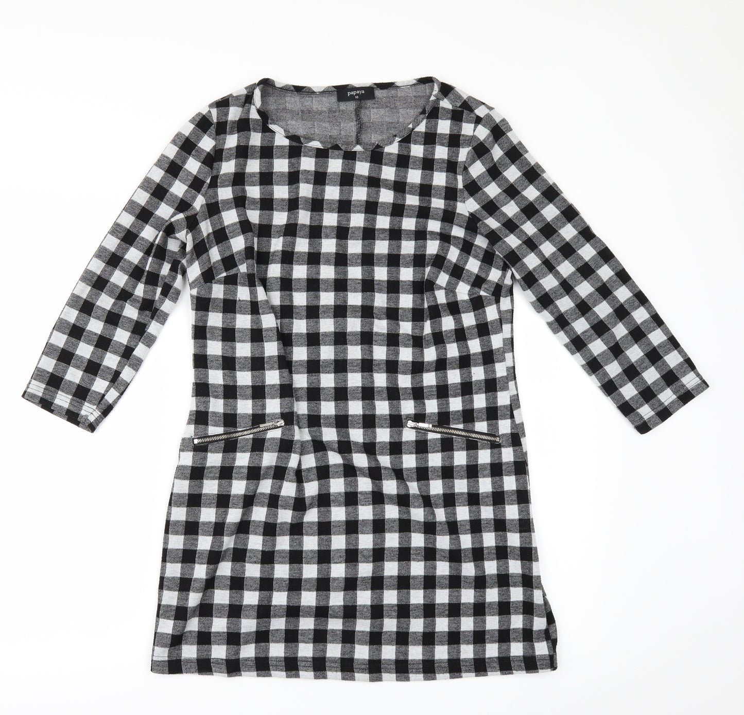 Papaya Womens Grey Check  A-Line  Size 10