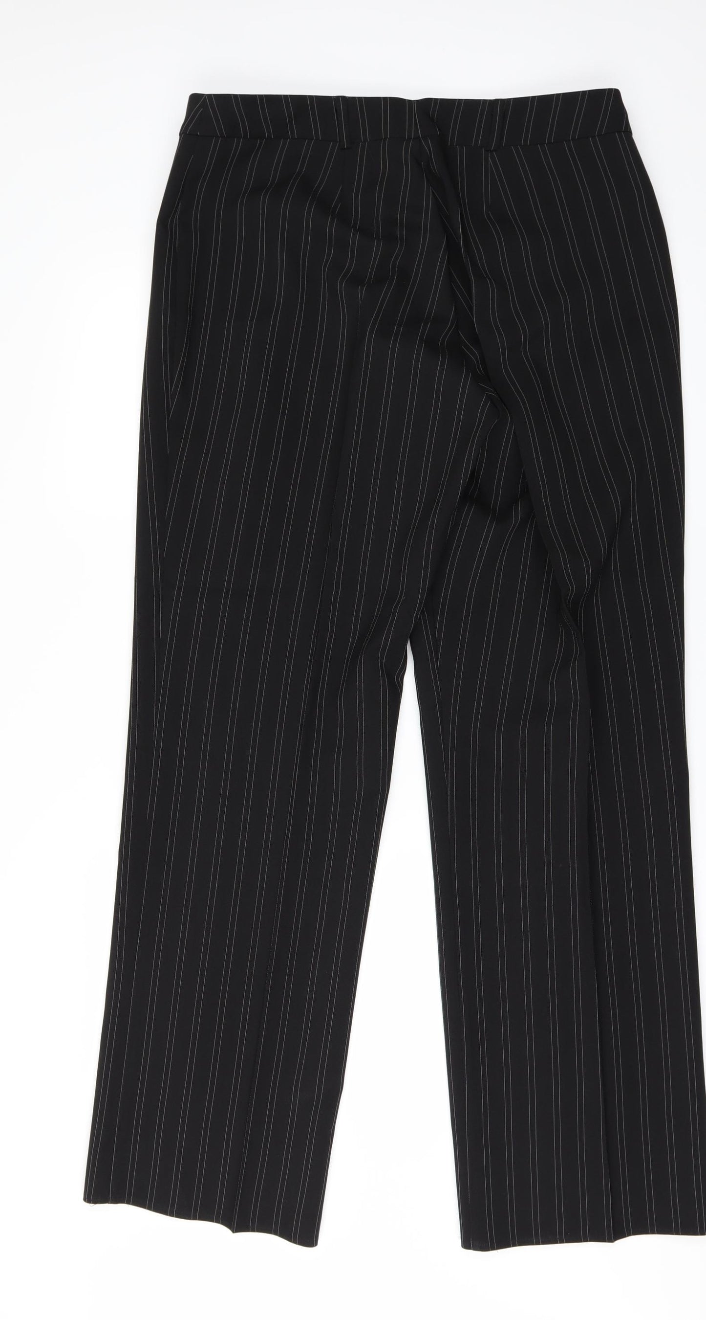 Preworn Womens Black Striped  Trousers  Size 36 in L30 in