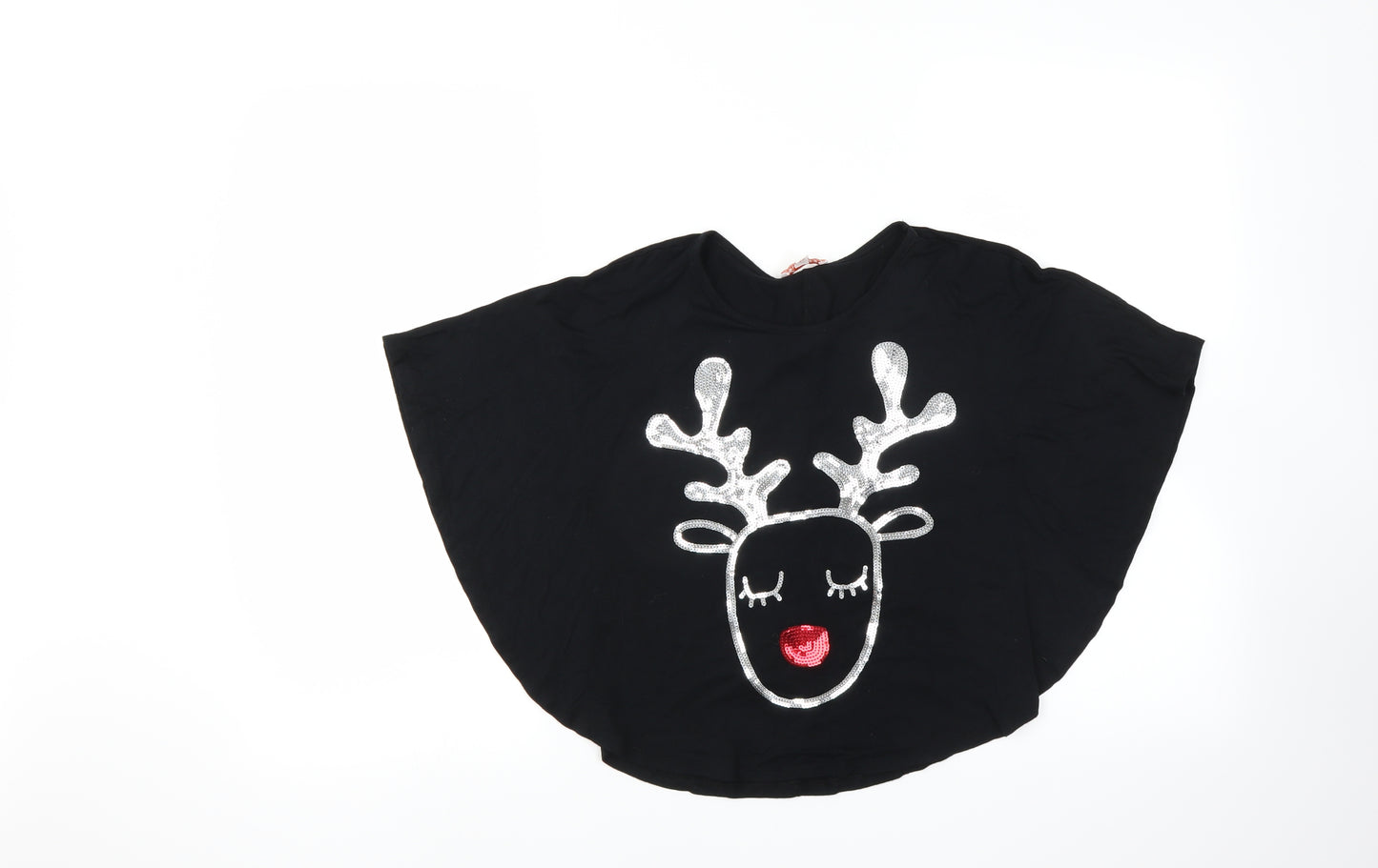 BlueZoo Girls Black   Basic Blouse Size 7-8 Years  - Reindeer